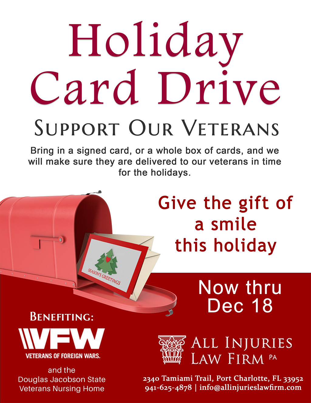 All Injuries Holiday Card Drive To Support Our Veterans
